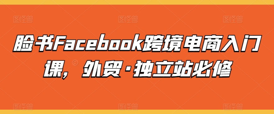 脸书Facebook跨境电商入门课，外贸·独立站必修_111创业网-互联网轻创第一站