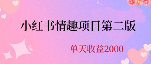 最近爆火小红书情趣项目第二版，每天2000+_111创业网-互联网轻创第一站