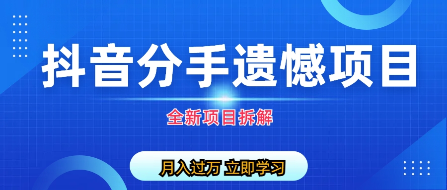 自媒体抖音分手遗憾项目私域项目拆解_111创业网-互联网轻创第一站