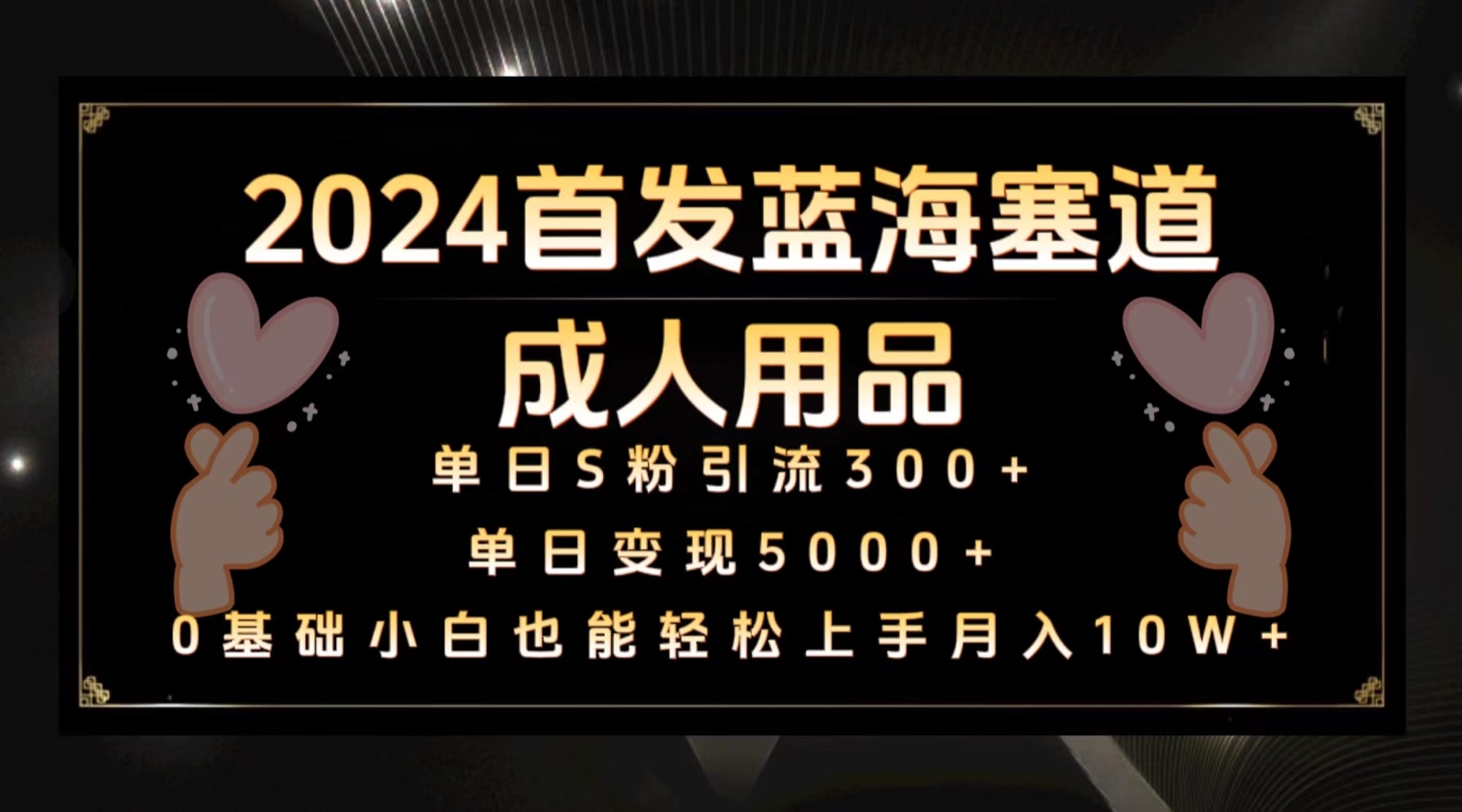 2024首发蓝海塞道成人用品，月入10W+保姆教程_111创业网-互联网轻创第一站