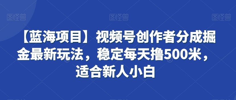 视频号创作者分成掘金最新玩法，稳定每天撸500米，适合新人小白_111创业网-互联网轻创第一站