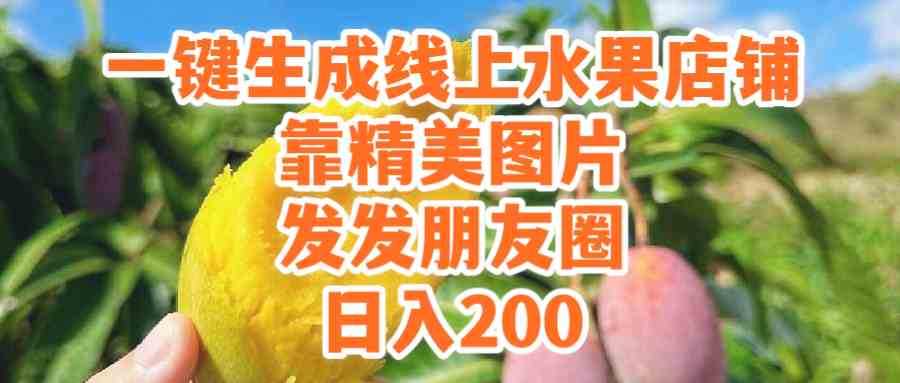 (9467期）一键生成线上水果店，靠精美图片发发朋友圈，也能日入200_111创业网-互联网轻创第一站