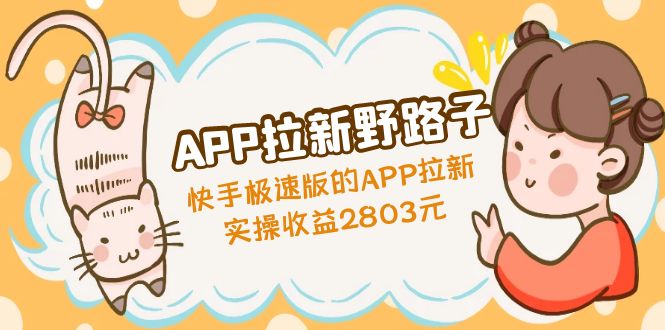 APP拉新野路子：快手极速版的APP拉新赚，实操收益2803元_111创业网-互联网轻创第一站