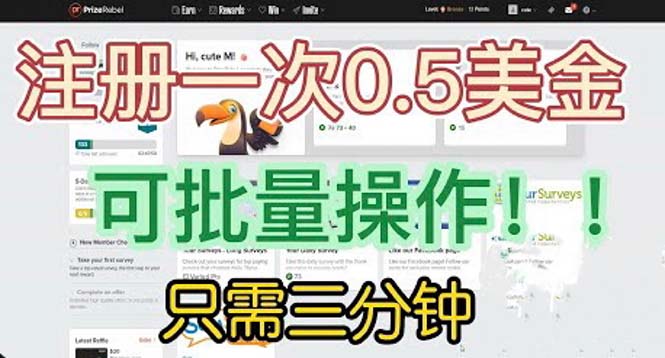国外项目注册一次0.5美金 只需三分钟无脑操作 可批量放大 小白工作室福利_111创业网-互联网轻创第一站