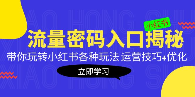 小红书流量密码入口揭秘：带你玩转小红书各种玩法 运营技巧+优化！_111创业网-互联网轻创第一站