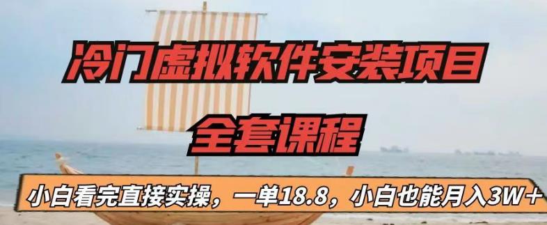 冷门虚拟软件安装项目，一单18.8，小白也能月入3W＋_111创业网-互联网轻创第一站