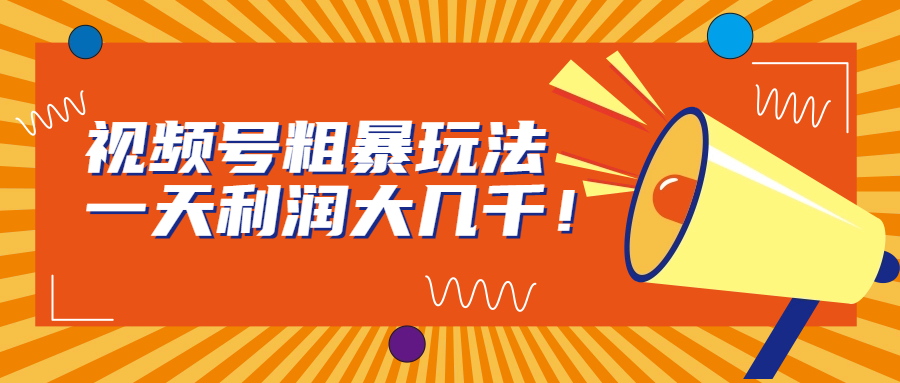 视频号粗暴玩法，一天利润大几千！_111创业网-互联网轻创第一站
