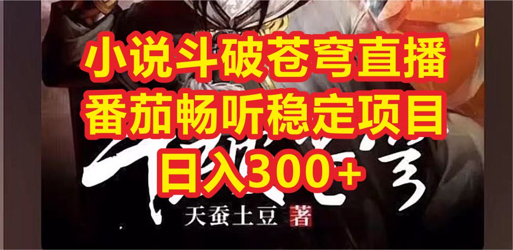 小说斗破苍穹直播，番茄畅听日入300+稳定项目_111创业网-互联网轻创第一站