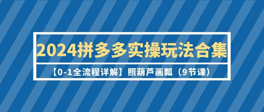 （9559期）2024拼多多实操玩法合集【0-1全流程详解】照葫芦画瓢（9节课）_111创业网-互联网轻创第一站
