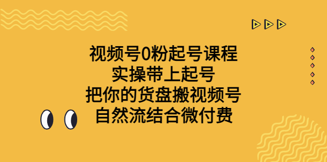 视频号0粉起号课程 实操带上起号 把你的货盘搬视频号 自然流结合微付费_111创业网-互联网轻创第一站