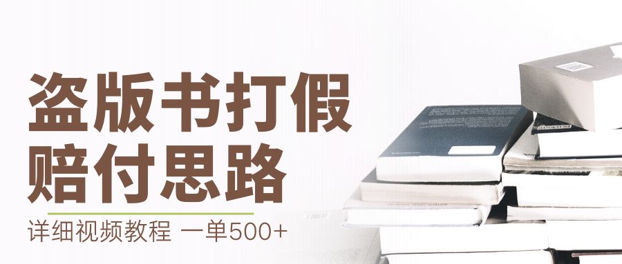 最新盗版书赔付打假项目，一单利润500+【详细玩法视频教程】_111创业网-互联网轻创第一站