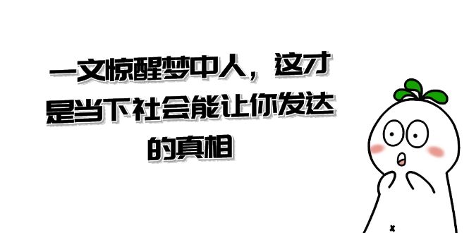 某公众号付费文章《一文 惊醒梦中人，这才是当下社会能让你发达的真相》_111创业网-互联网轻创第一站