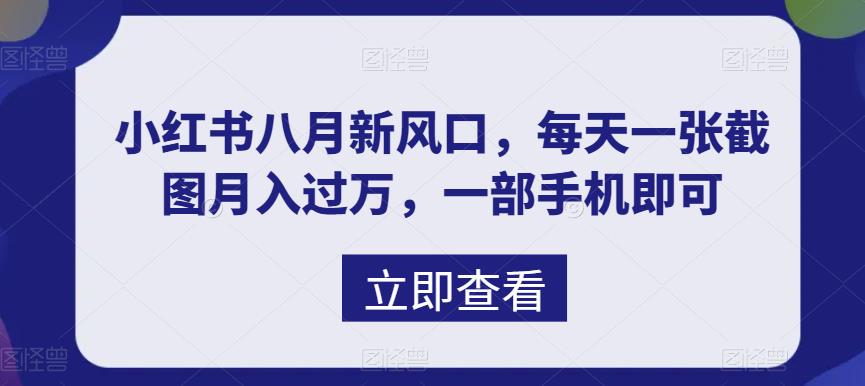 八月新风口，小红书虚拟项目一天收入1000+，实战揭秘_111创业网-互联网轻创第一站