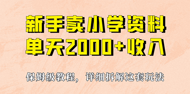 我如何通过卖小学资料，实现单天2000+，实操项目，保姆级教程+资料+工具_111创业网-互联网轻创第一站