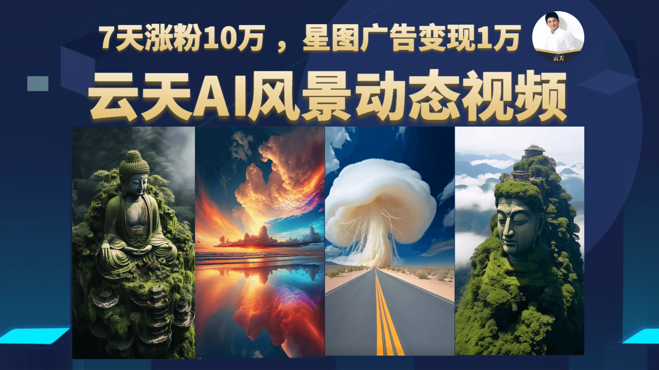 云天AI风景动图视频制作，7天涨粉10万 ，星图广告变现1万_111创业网-互联网轻创第一站