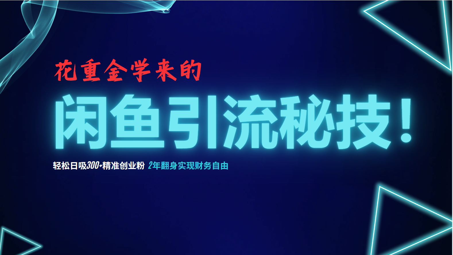 （12887期）花重金学来的闲鱼引流秘技！轻松日吸300+精准创业粉，每天躺赚5000+，2…_111创业网-互联网轻创第一站