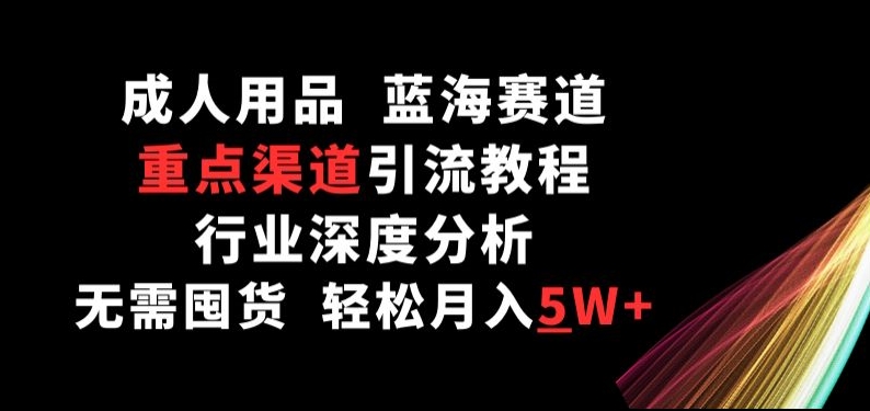 成人用品，蓝海赛道，重点渠道引流教程，行业深度分析，无需囤货，轻松月入5W+_111创业网-互联网轻创第一站