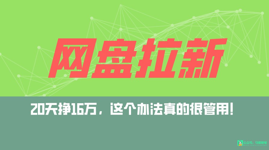 网盘拉新+私域全自动玩法，0粉起号，小白可做，当天见收益，已测单日破5000_111创业网-互联网轻创第一站