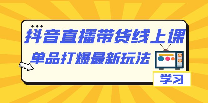抖音·直播带货线上课，单品打爆最新玩法（12节课）_111创业网-互联网轻创第一站