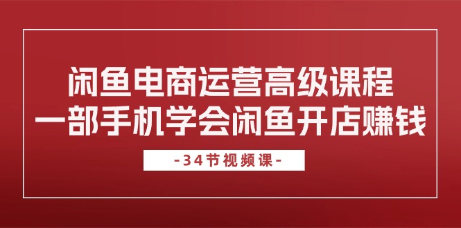 （10686期）闲鱼电商运营高级课程，一部手机学会闲鱼开店赚钱（34节课）_111创业网-互联网轻创第一站