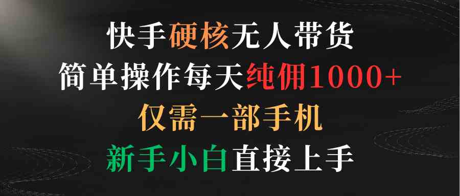 （9475期）快手硬核无人带货，简单操作每天纯佣1000+,仅需一部手机，新手小白直接上手_111创业网-互联网轻创第一站