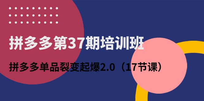 拼多多第37期培训班：拼多多单品裂变起爆2.0（17节课）_111创业网-互联网轻创第一站