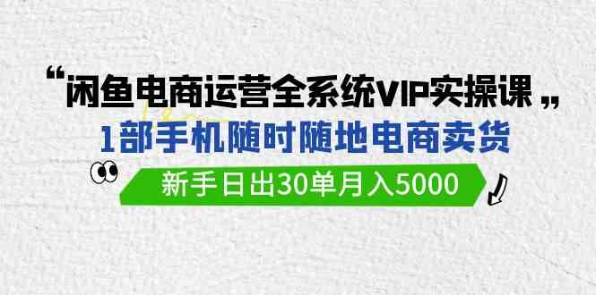（9547期）闲鱼电商运营全系统VIP实战课，1部手机随时随地卖货，新手日出30单月入5000_111创业网-互联网轻创第一站