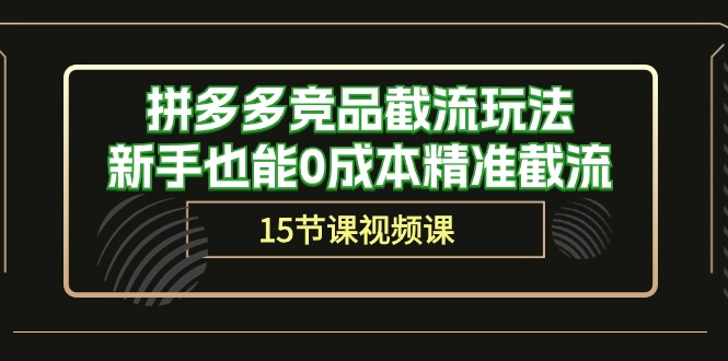 拼多多竞品截流玩法，新手也能0成本精准截流（15节课）_111创业网-互联网轻创第一站