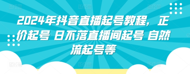 2024年抖音直播起号教程，正价起号 日不落直播间起号 自然流起号等_111创业网-互联网轻创第一站