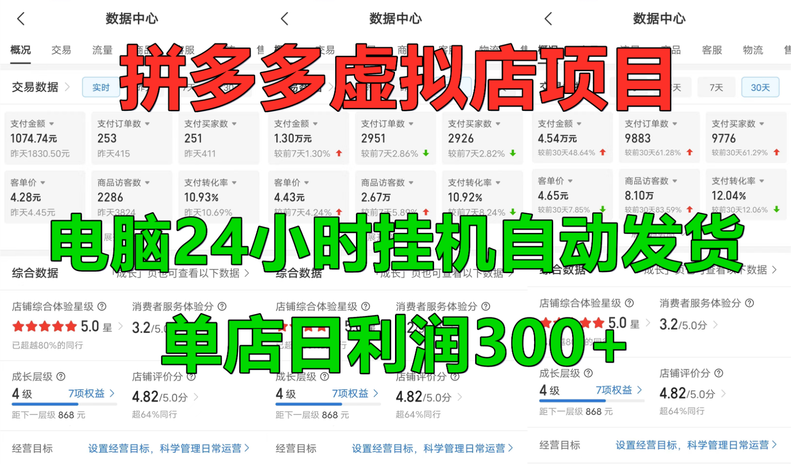 拼多多虚拟店铺项目，电脑挂机自动发货，单店日利润300+_111创业网-互联网轻创第一站