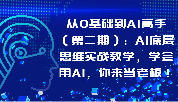 从0基础到AI高手（第二期）：AI底层思维实战教学，学会用AI，你来当老板！_111创业网-互联网轻创第一站