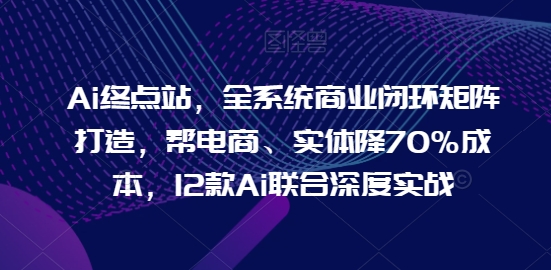 Ai终点站，全系统商业闭环矩阵打造，帮电商、实体降70%成本，12款Ai联合深度实战_111创业网-互联网轻创第一站