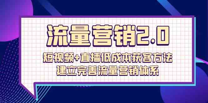 流量营销2.0：短视频+直播低成本获客方法，建立完善流量营销体系（72节）_111创业网-互联网轻创第一站