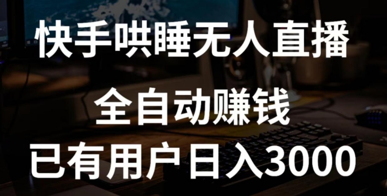 快手哄睡无人直播+独家挂载技术，已有用户日入3000+【赚钱流程+直播素材】_111创业网-互联网轻创第一站