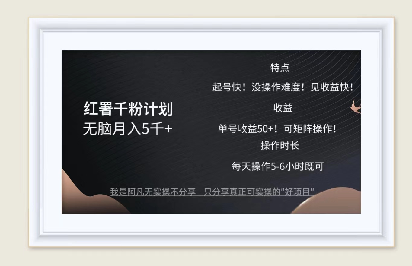 （12560期）红薯千粉计划无脑月入5千+！既做既赚！_111创业网-互联网轻创第一站