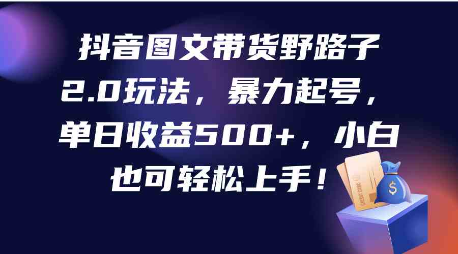 （9790期）抖音图文带货野路子2.0玩法，暴力起号，单日收益500+，小白也可轻松上手！_111创业网-互联网轻创第一站