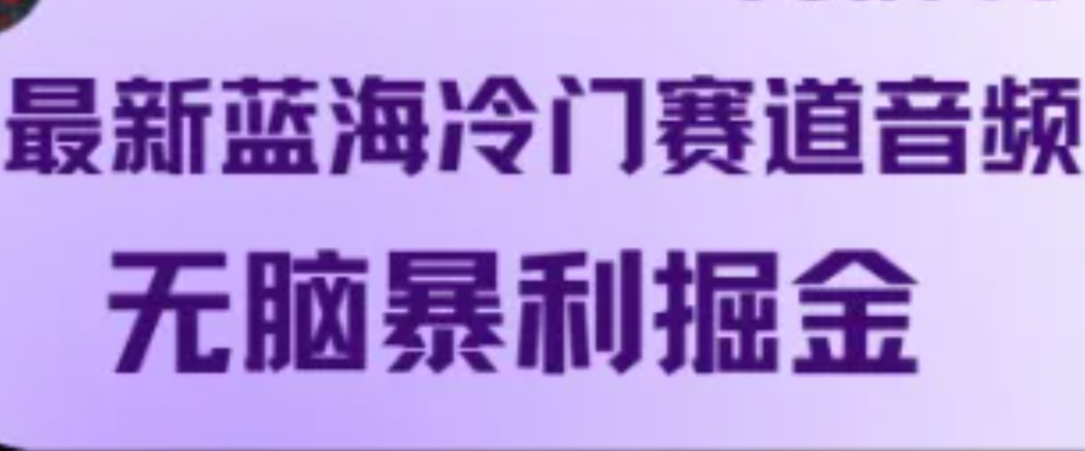 最新蓝海冷门赛道音频，无脑暴利掘金_111创业网-互联网轻创第一站