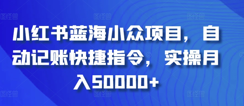 小红书蓝海小众项目，自动记账快捷指令，实操月入50000+_111创业网-互联网轻创第一站
