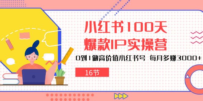 小红书100天爆款IP实操营，0到1做高价值小红书号，每月多赚3000+（16节）_111创业网-互联网轻创第一站