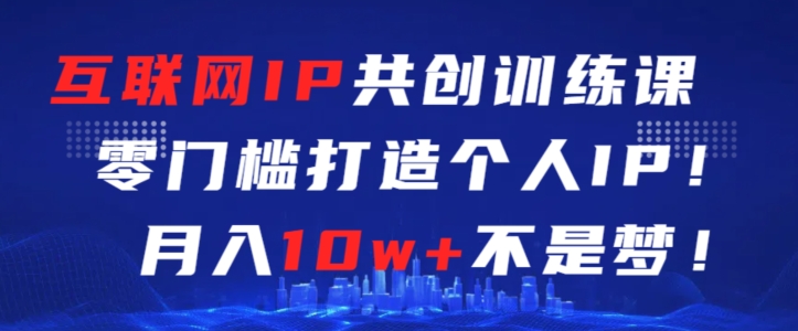 互联网IP共创训练课，零门槛零基础打造个人IP，月入10w+不是梦_111创业网-互联网轻创第一站
