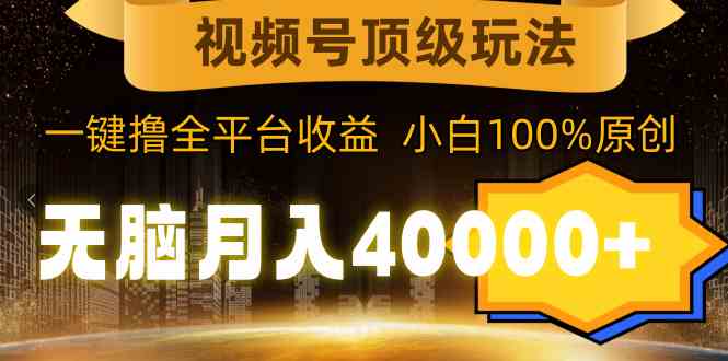 （9281期）视频号顶级玩法，无脑月入40000+，一键撸全平台收益，纯小白也能100%原创_111创业网-互联网轻创第一站