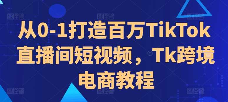 从0-1打造百万TikTok直播间短视频，Tk跨境电商教程_111创业网-互联网轻创第一站