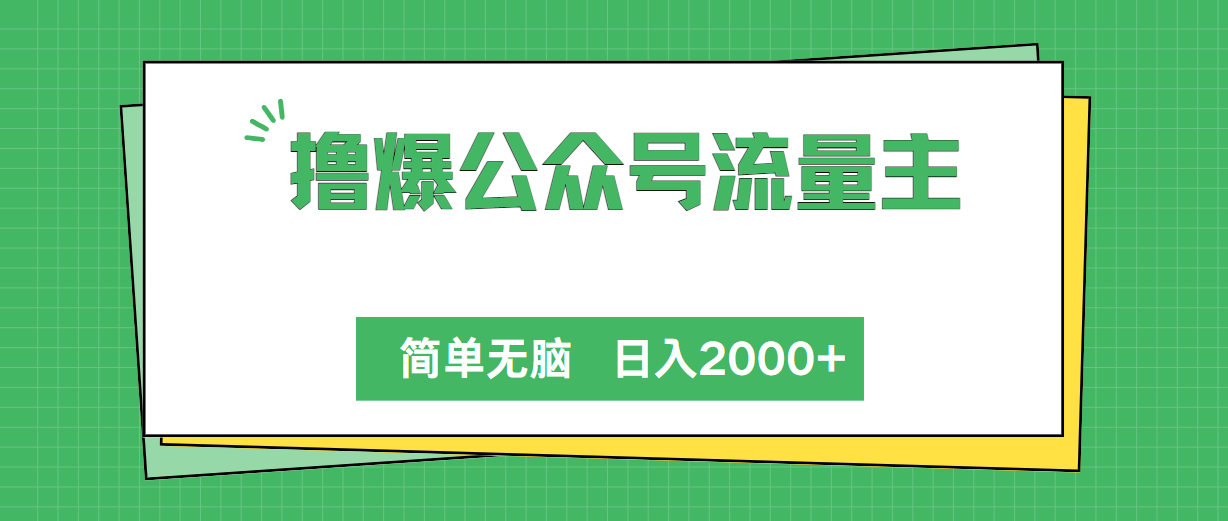 （10310期）撸爆公众号流量主，简单无脑，单日变现2000+_111创业网-互联网轻创第一站
