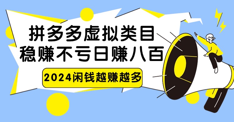 2024拼多多虚拟类目，日赚八百无本万利_111创业网-互联网轻创第一站