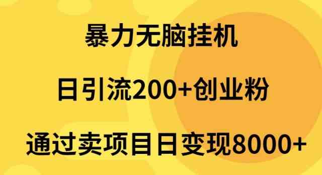 （9788期）暴力无脑挂机日引流200+创业粉通过卖项目日变现2000+_111创业网-互联网轻创第一站