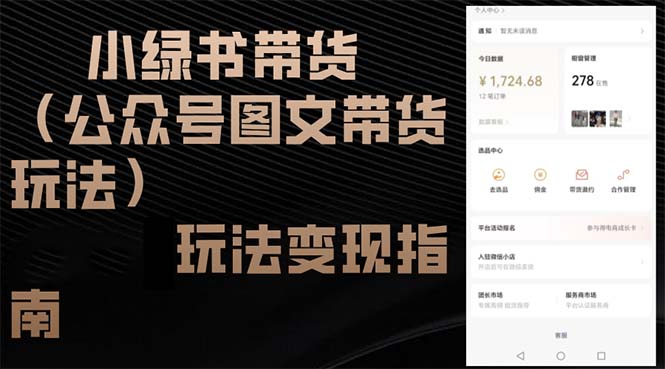 （12902期）小绿书带货（公众号图文带货玩法）玩法变现指南_111创业网-互联网轻创第一站
