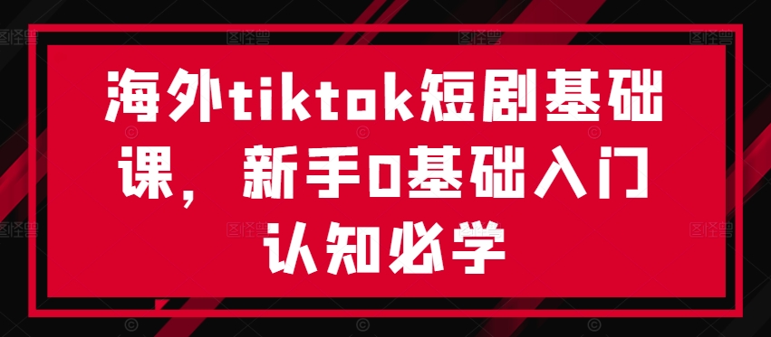海外tiktok短剧基础课，新手0基础入门认知必学_111创业网-互联网轻创第一站