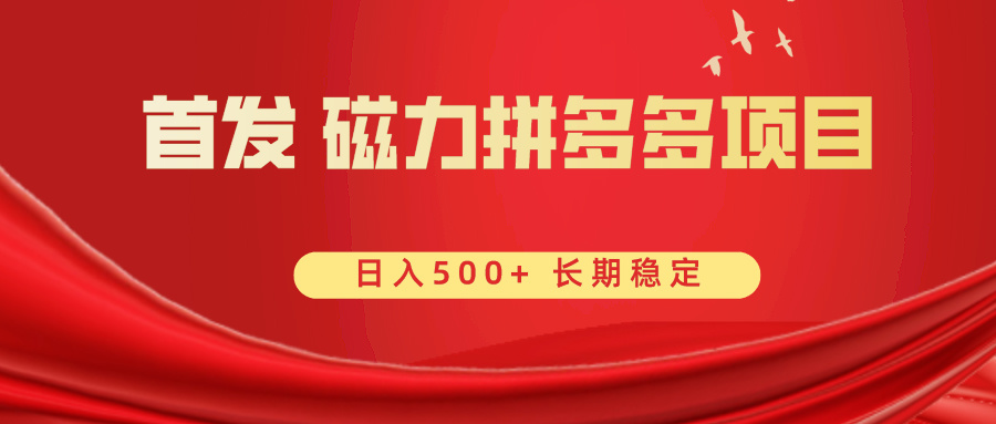 首发 磁力拼多多自撸 日入500+_111创业网-互联网轻创第一站