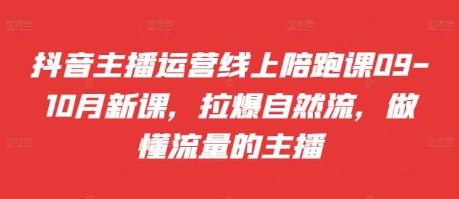 抖音主播运营线上陪跑课09-10月新课，拉爆自然流，做懂流量的主播_111创业网-互联网轻创第一站