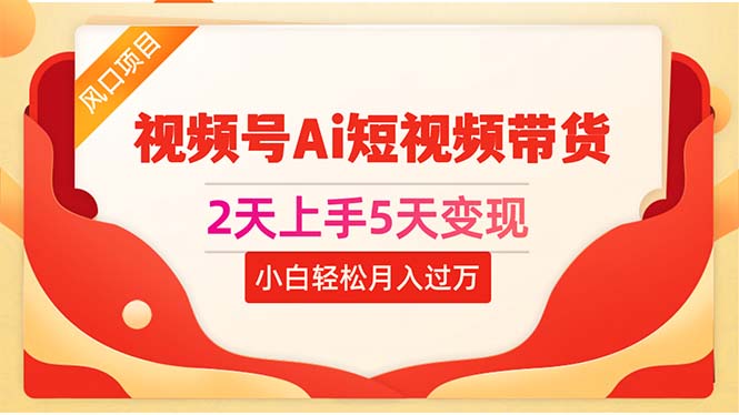 （10807期）2天上手5天变现视频号Ai短视频带货0粉丝0基础小白轻松月入过万_111创业网-互联网轻创第一站